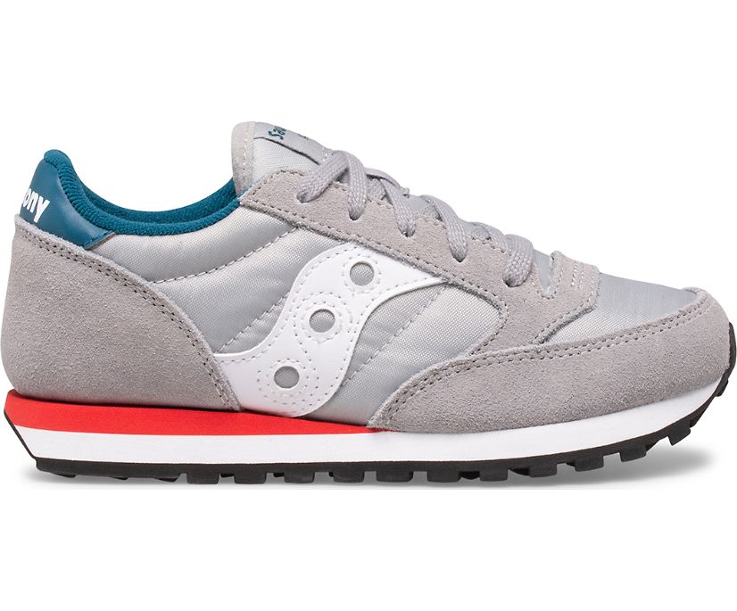 Tenis Saucony Jazz Original Niños Grises Azules Rojos | México 879XYUF